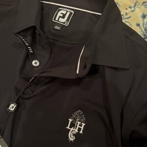 FootJoy Black Polo Shirt with Embroidered Logo